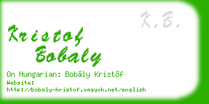 kristof bobaly business card