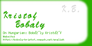 kristof bobaly business card